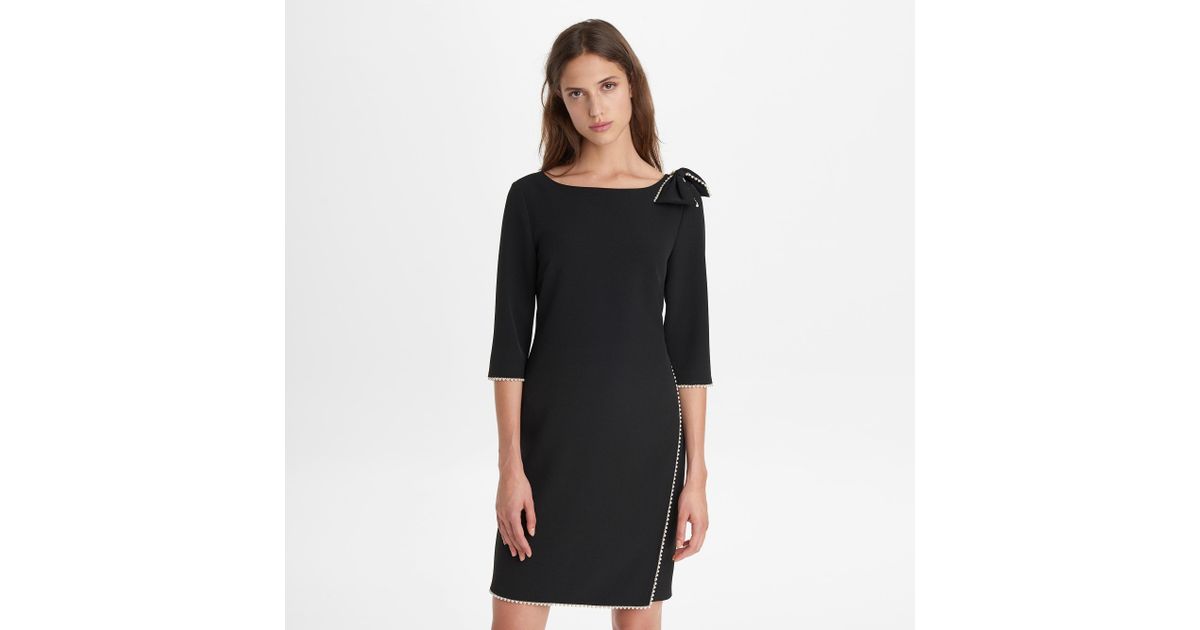 karl lagerfeld black dress with pearls