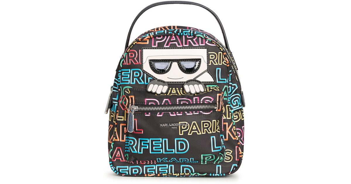 Karl Lagerfeld | Women's Amour Nylon Backpack | Black Neon Citrus ...