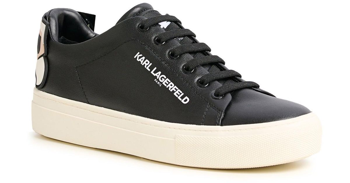 Karl Lagerfeld Leather | Women's Chella Sneakers | Black | Size 5 | Lyst