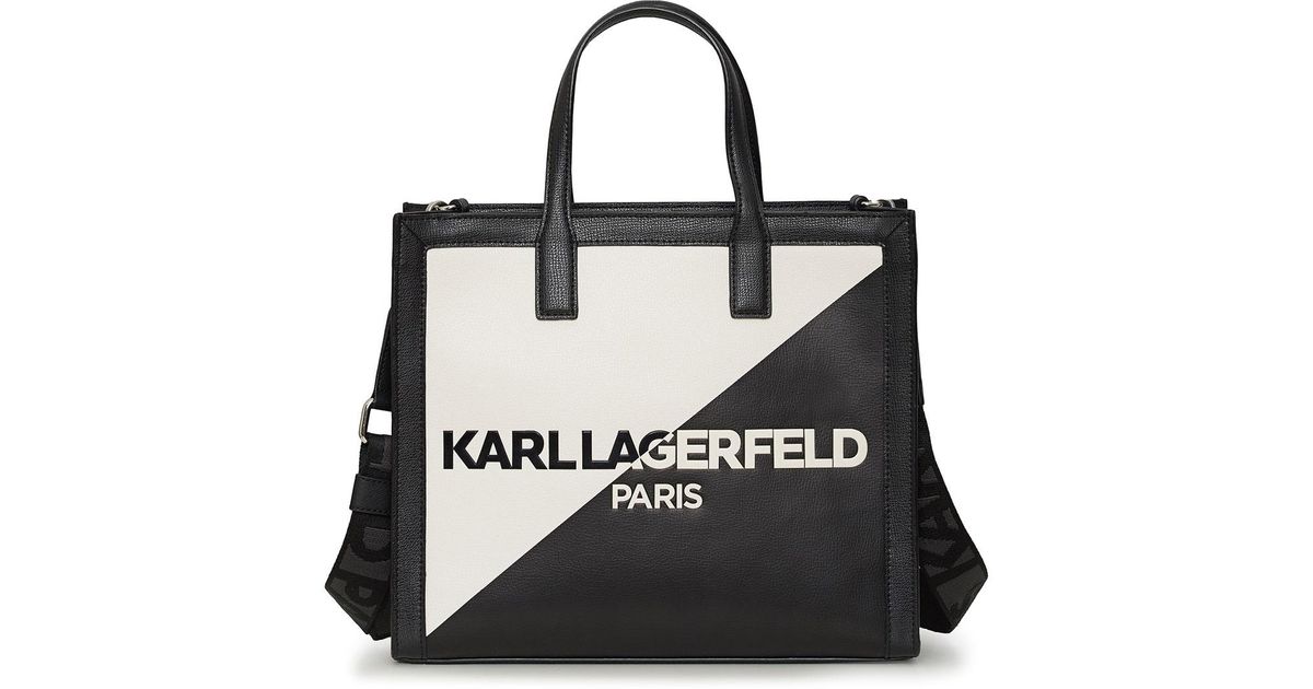 Karl Lagerfeld Women's Nouveau Tote Bag Black/black/white Lyst