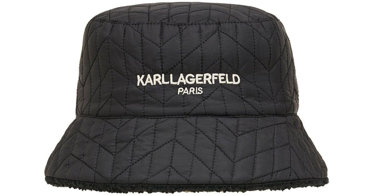 Karl Lagerfeld Women's Quilted Bucket Hat Black Lyst