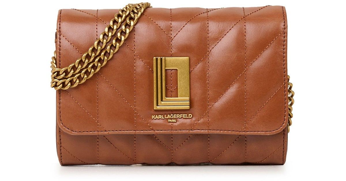 Karl Lagerfeld Women's Lafayette Glazed Leather Crossbody Bag