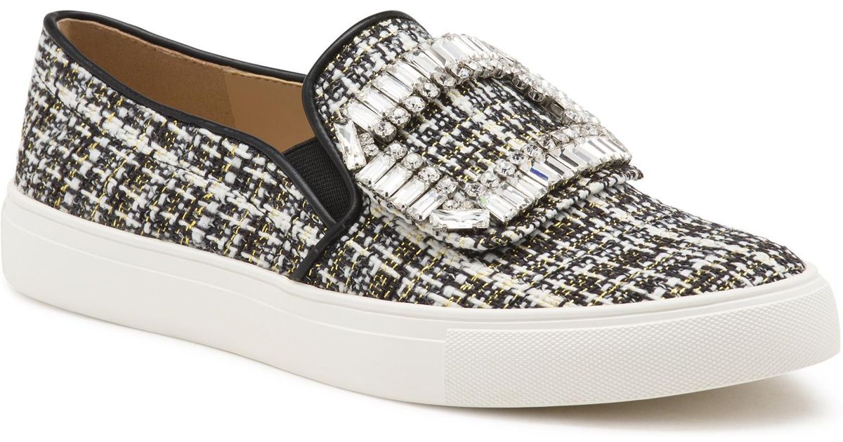 Karl Lagerfeld Synthetic Ermine Slip On Sneaker With Ornament in White