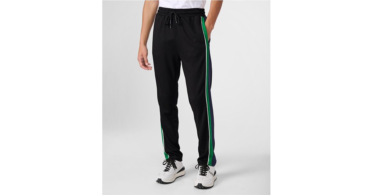 Karl Lagerfeld Men's Color Block Track Pants Black Polyester
