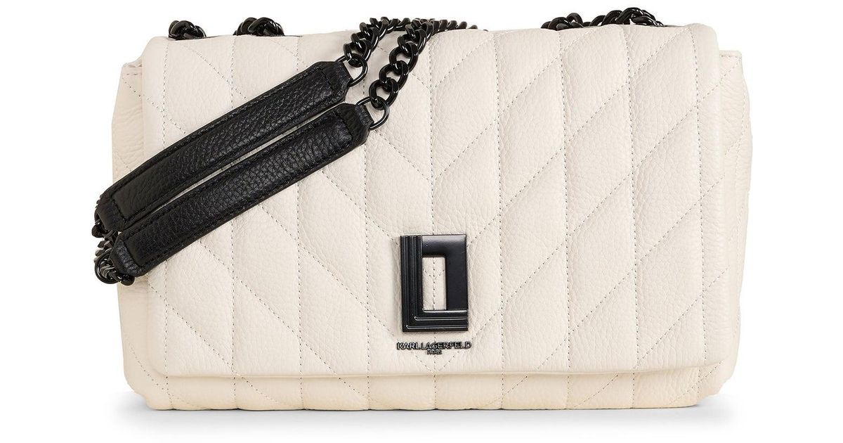 Karl Lagerfeld Women's Lafayette Medium Shoulder Bag Winter White