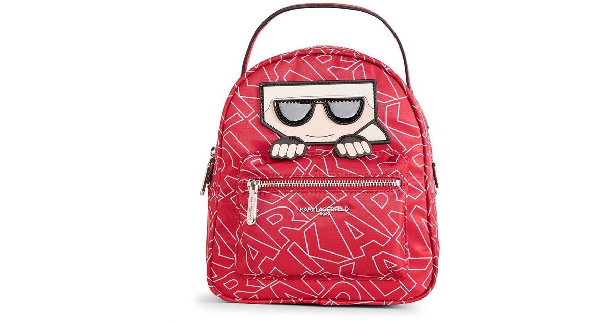 Karl Lagerfeld | Women's Amour Nylon Backpack | Red/white | Size | Lyst