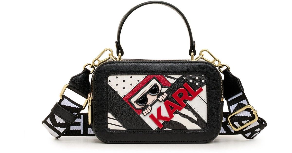 Karl Lagerfeld Women's Simone Camera Bag Black/red Size Lyst