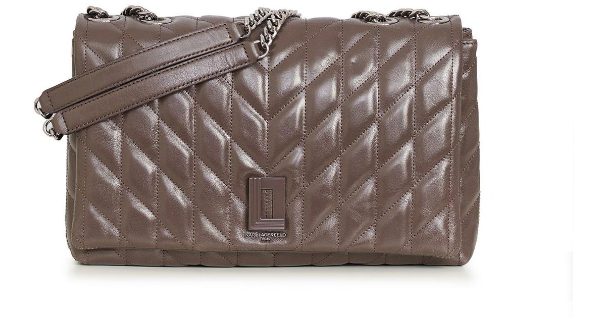 Karl Lagerfeld Women's Lafayette Xl Glazed Leather Shoulder Bag