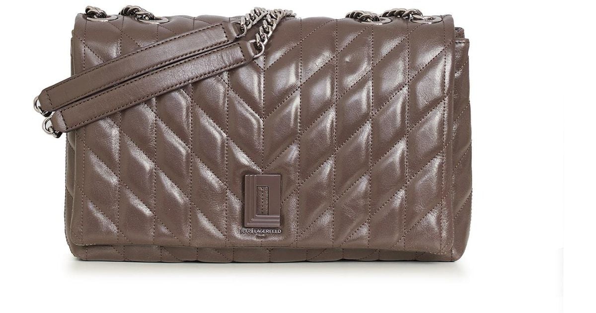Karl Lagerfeld Women's Lafayette Xl Glazed Leather Shoulder Bag