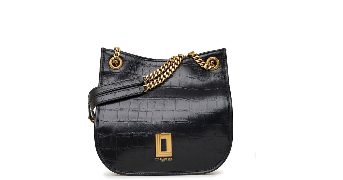 Karl Lagerfeld Women's Lyon Hobo Bag Black/gold Lyst