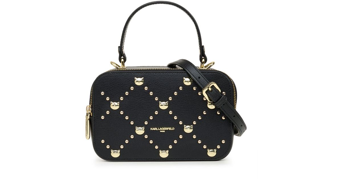 Karl Lagerfeld Women's Simone Camera Bag Black Studded Size Lyst