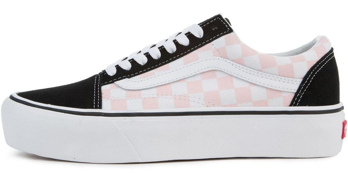 old skool pink checkered vans