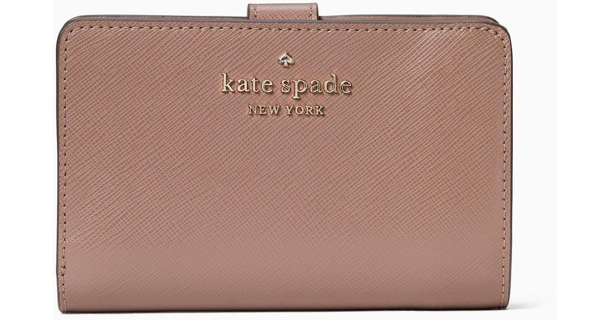 Kate Spade Medium Compact Bifold Wallet in Brown Lyst
