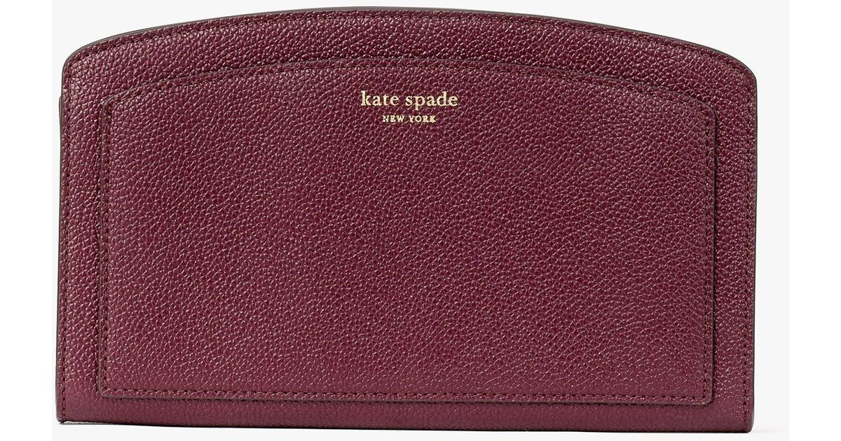 Kate Spade Leather Margaux East West Crossbody in Deep Cherry (Red 