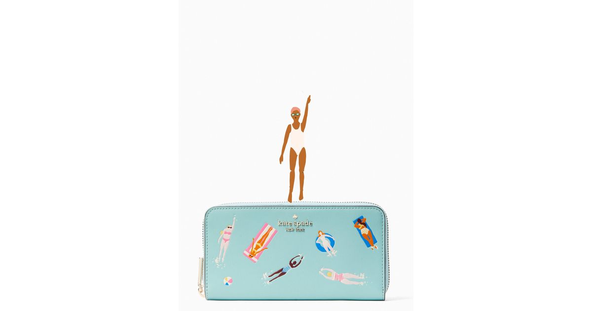Kate Spade Pool Float Large Continental Wallet in Blue Lyst