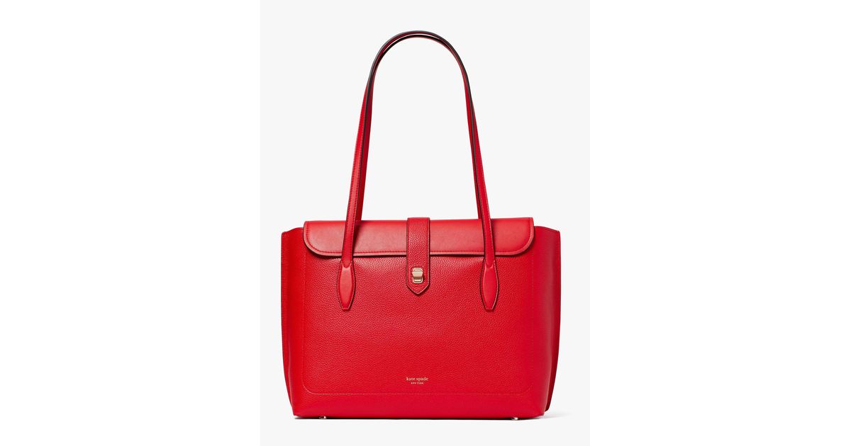 Kate Spade Leather Essential Large Work Tote in Red Lyst