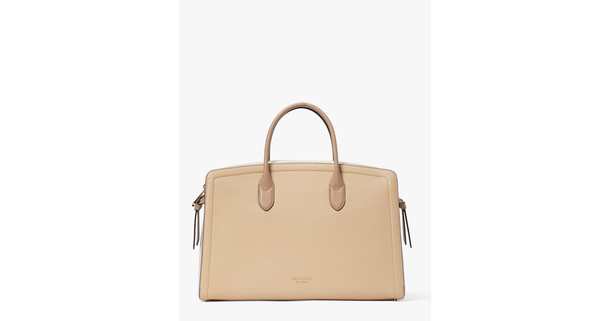 Kate Spade Leather Knott Colorblocked Commuter Bag in Natural Lyst UK