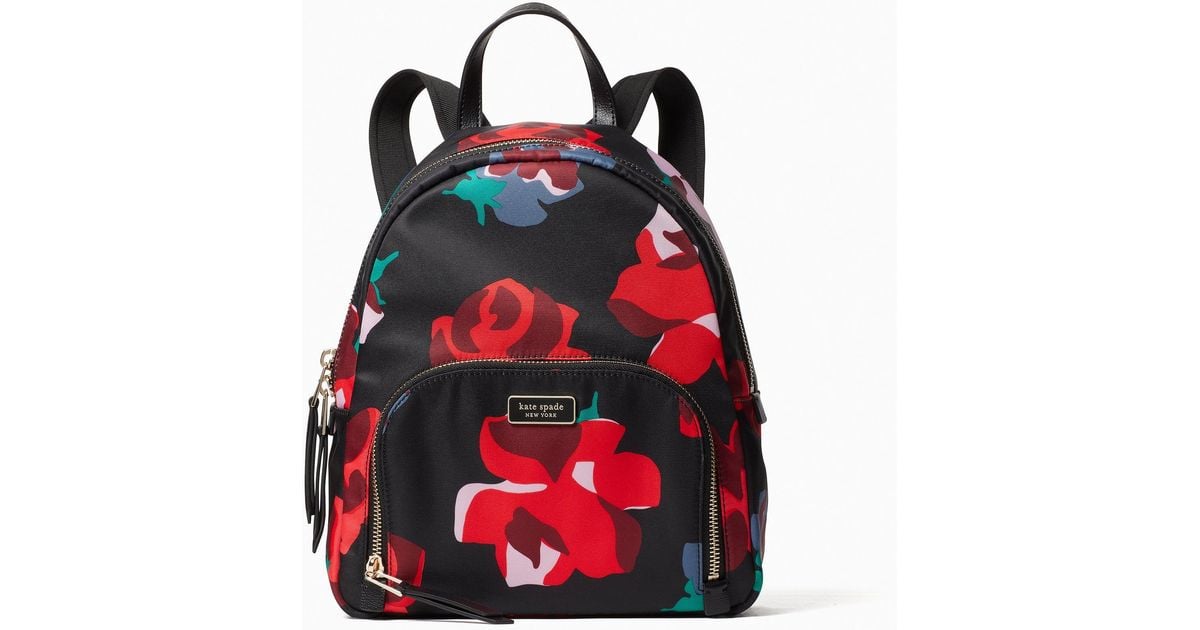 Kate Spade Dawn Bold Roses Medium Backpack in Black - Lyst