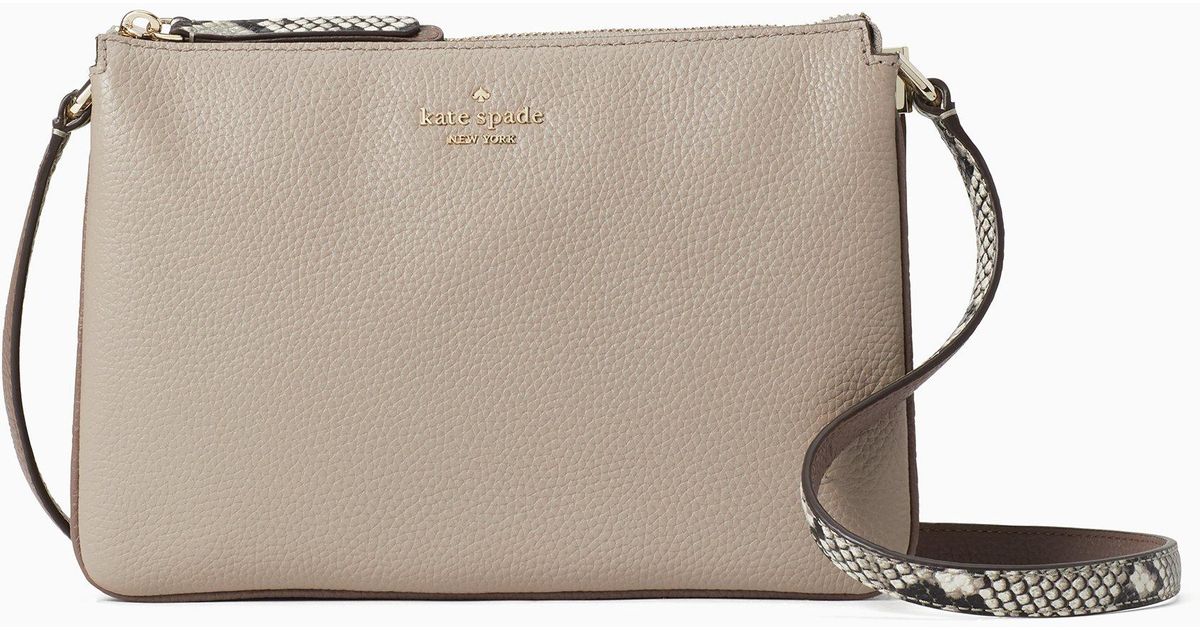 Jackson mixed material triple outlet gusset crossbody