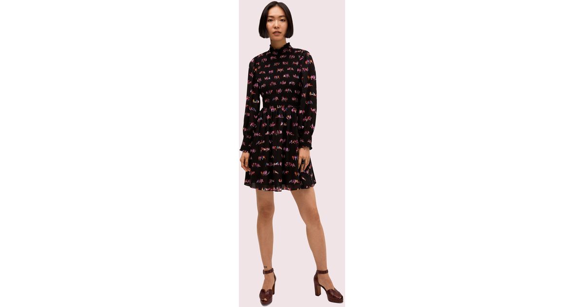 kate spade smocked clip midi dress