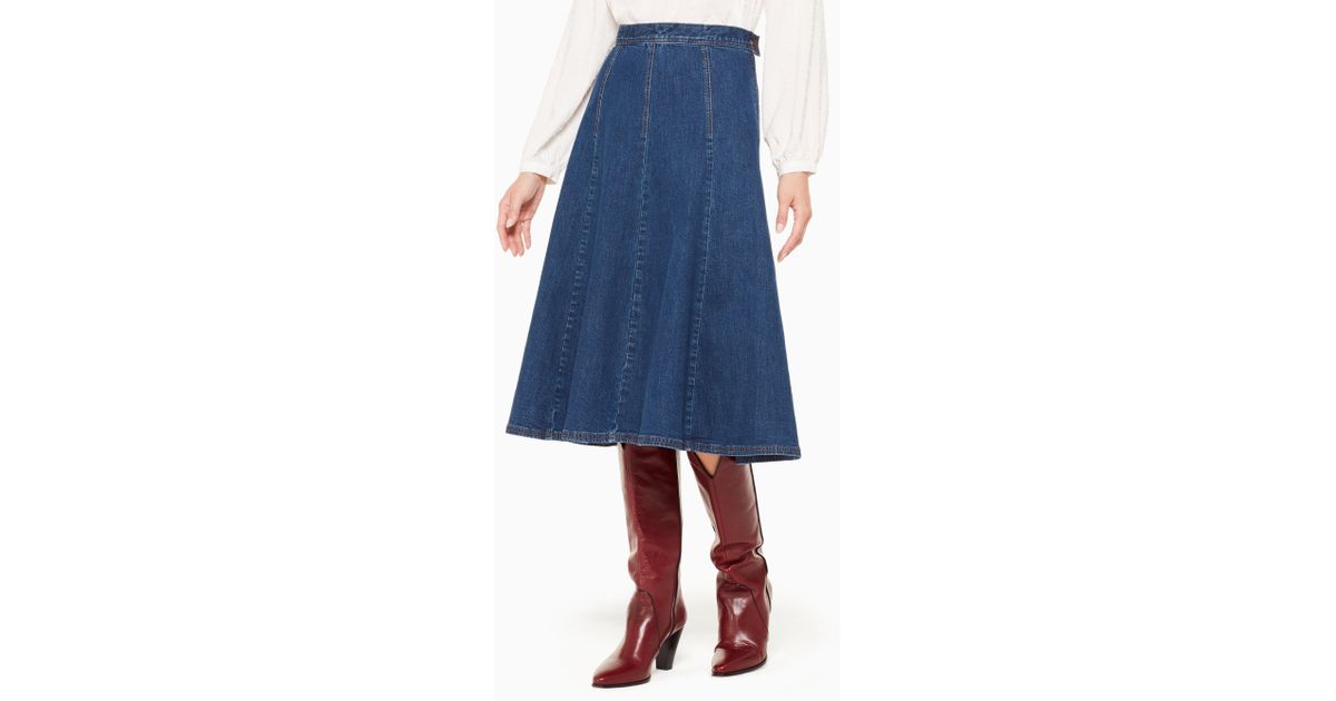 kate spade denim midi skirt