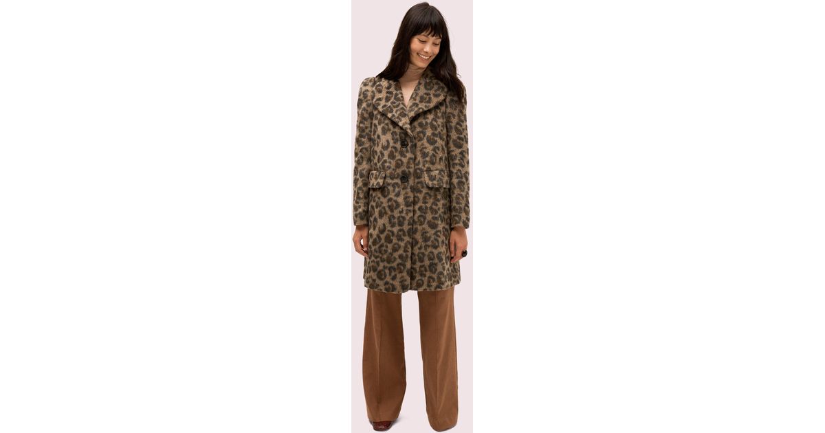 kate spade brushed leopard coat