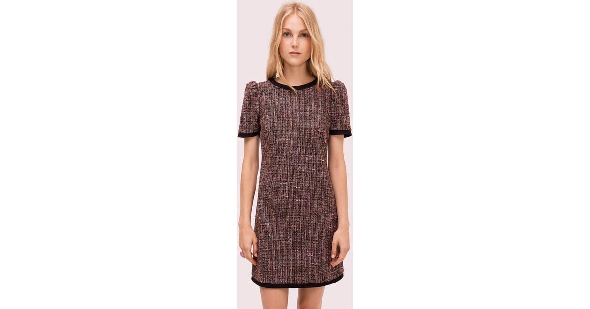 kate spade puff sleeve tweed dress