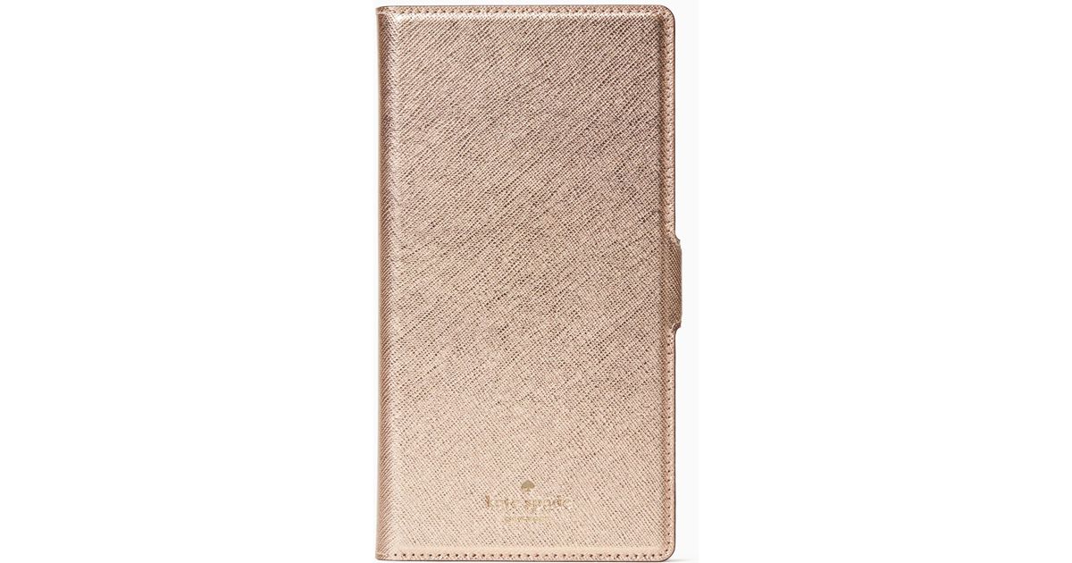 Kate Spade Leather Magnetic Wrap Iphone Xs Max Folio Case - Lyst