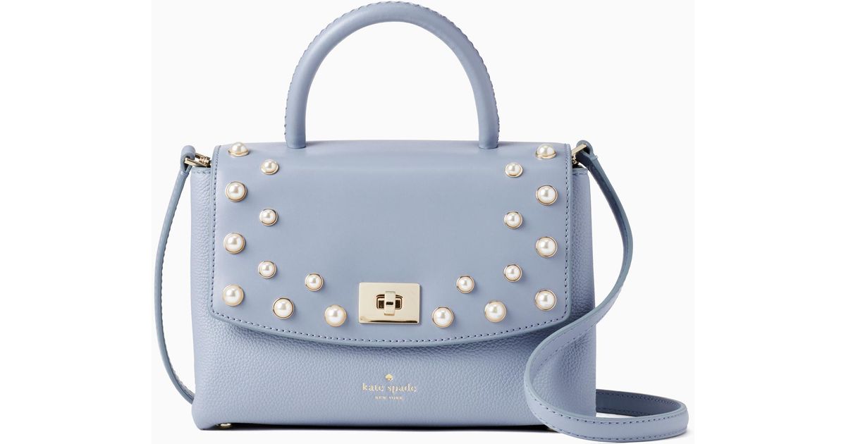 kate spade blue purse with pearls