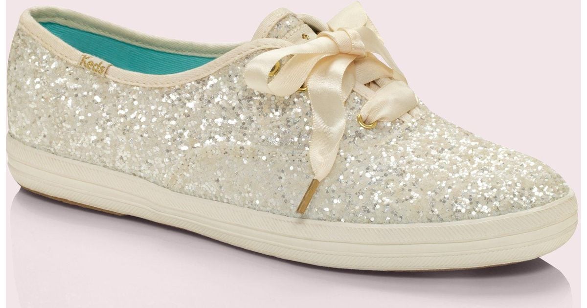 Kate Spade Keds X New York Glitter Sneakers in Cream (Pink) Lyst