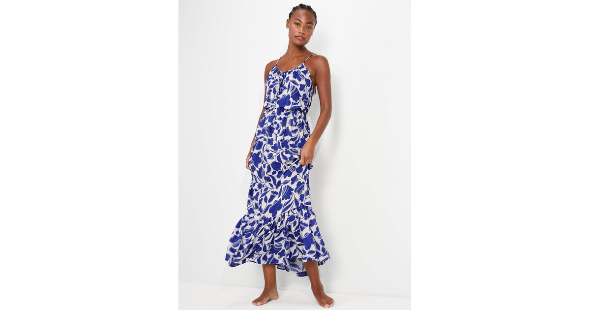 Kate Spade Zigzag Floral Cover-up Maxi Dress in Blue | Lyst