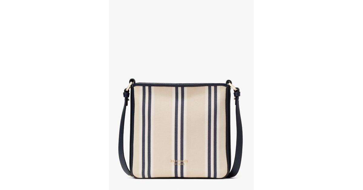Kate Spade Hudson Striped Canvas Small Messenger Bag in Blue Lyst