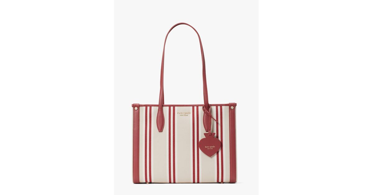 Kate Spade Market Striped Canvas Medium Tote in Red Lyst Canada