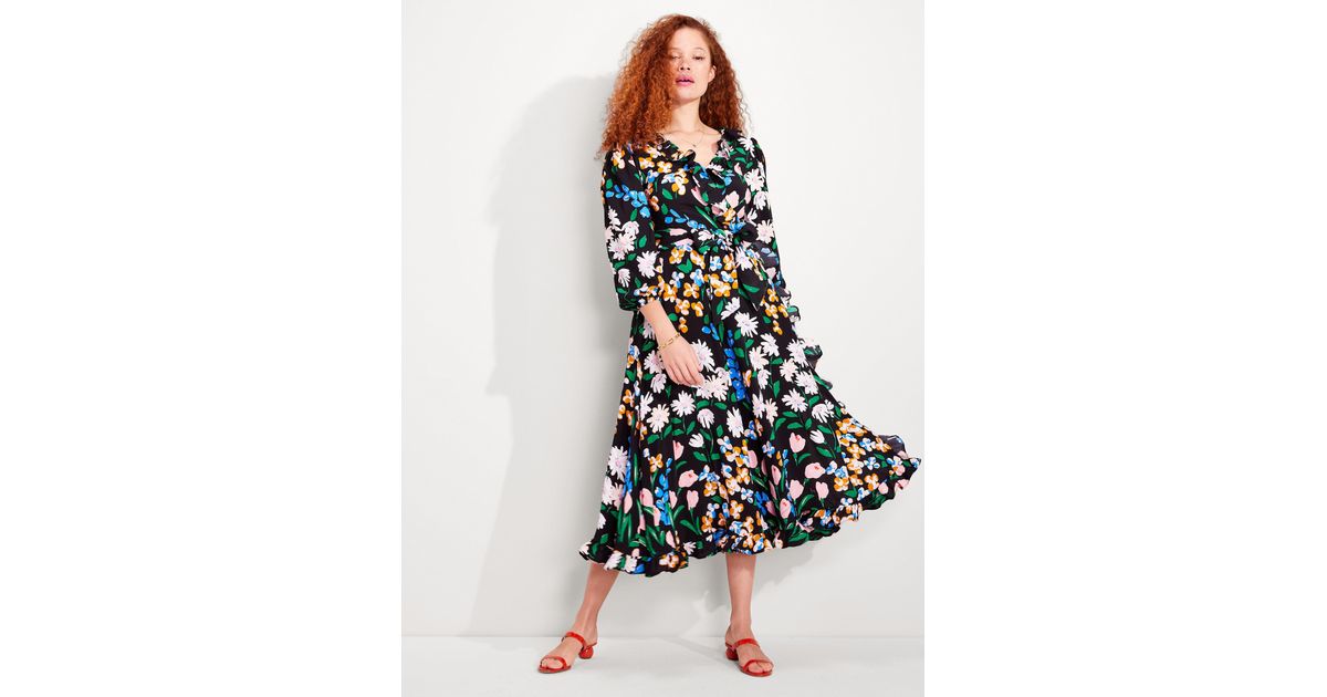 Kate Spade Meadow Wrap Dress in Black 