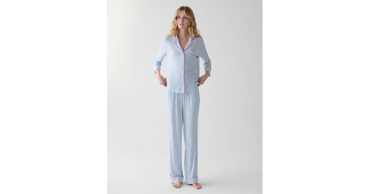 Kate Spade Long Pajama Set in Blue | Lyst