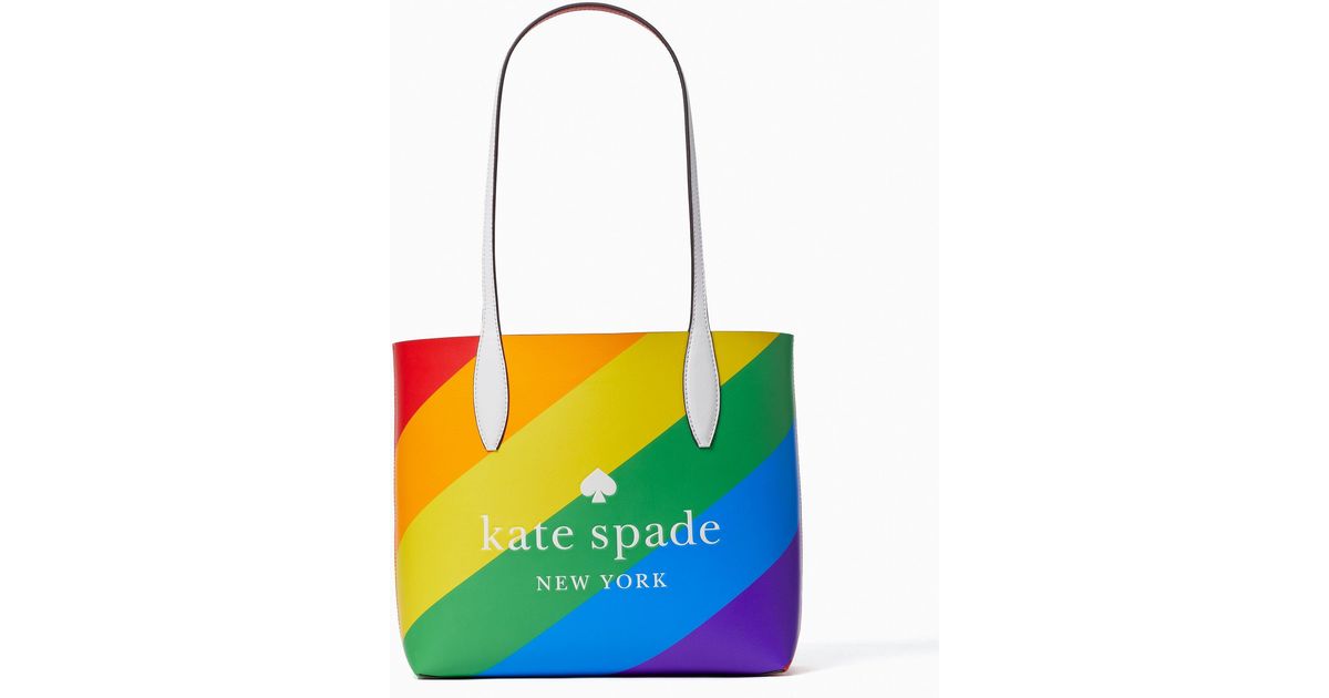 Kate Spade Leather Rainbow Small Tote Lyst
