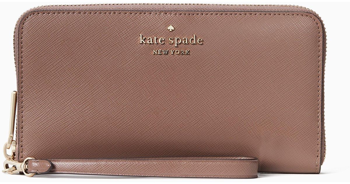 Kate Spade Staci Large Flat Continental Wallet in Brown | Lyst