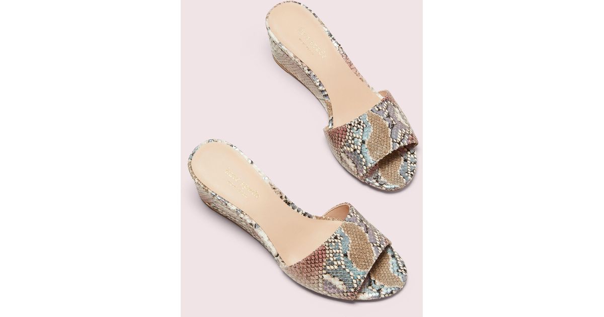 Kate Spade Leather Willow Wedges in Pink - Lyst