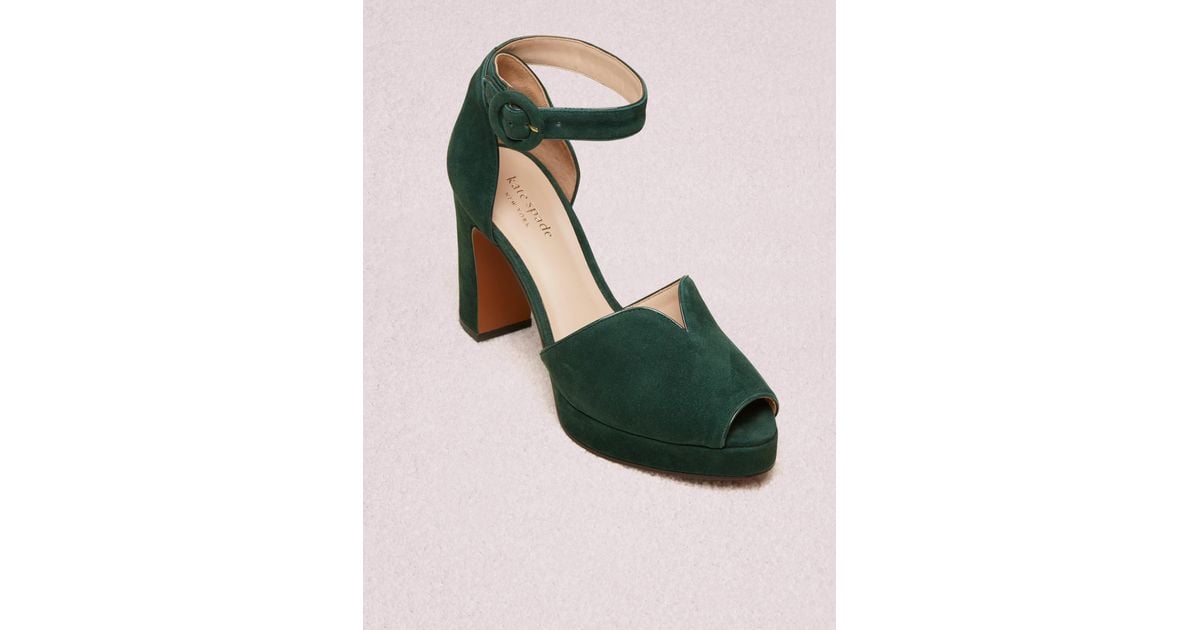 Kate Spade Leather Perry Platform Pumps in Green | Lyst