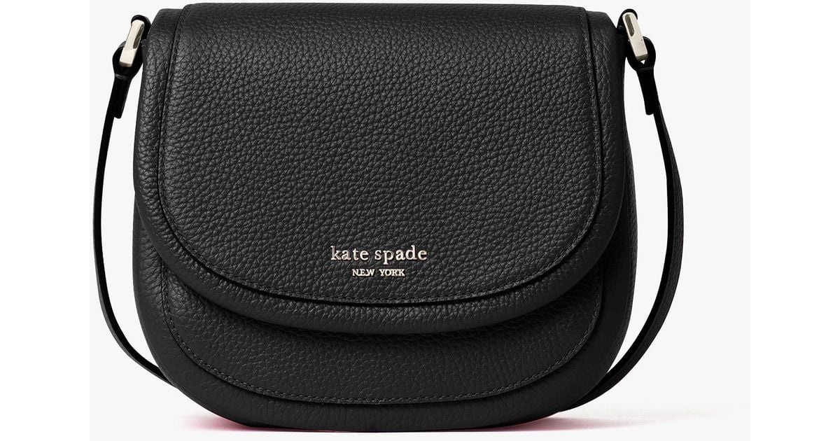 Kate Spade Leather Roulette Small Saddle Bag in Black Lyst