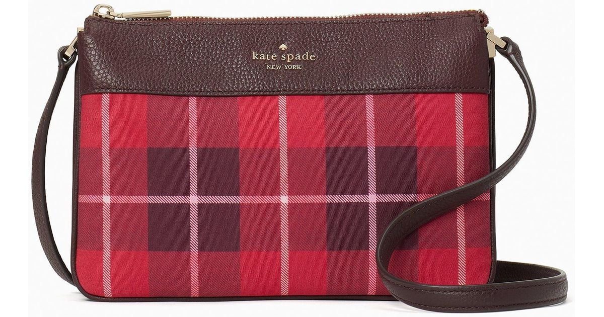 Kate Spade Leila Plaid Triple Gusset Crossbody Lyst