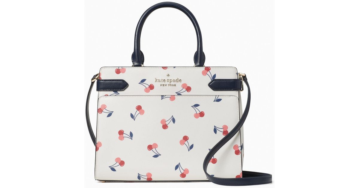 Kate Spade Staci Cherries Medium Satchel in Natural Lyst