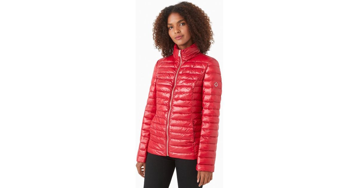 Kate Spade Packable Down Jacket in Red 