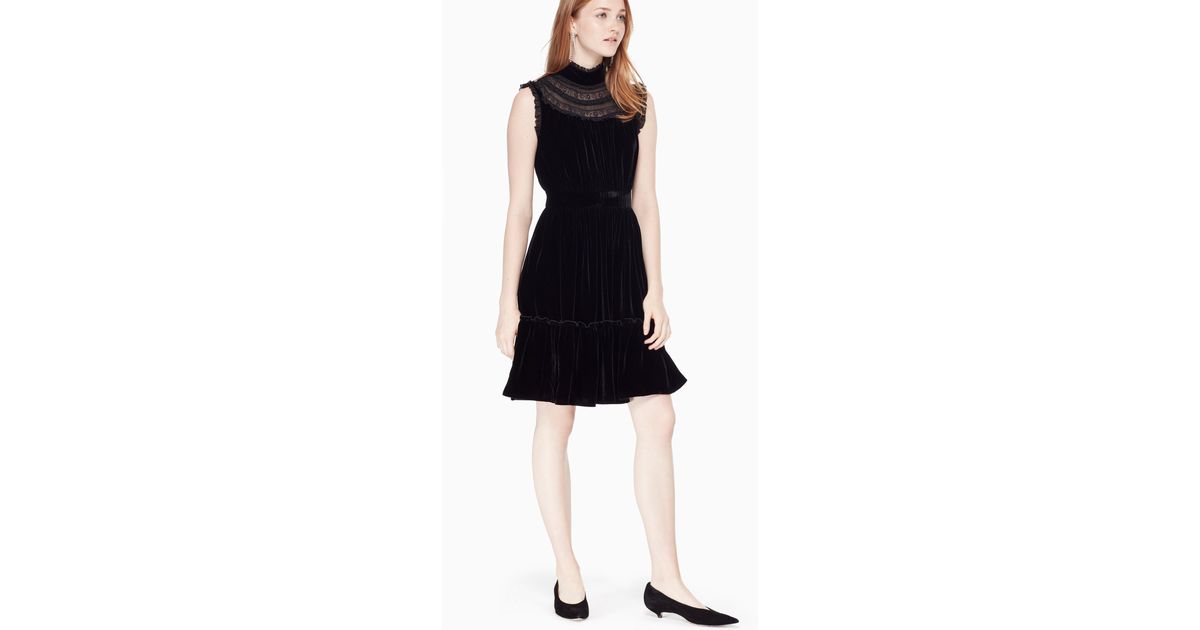 kate spade velvet lace trim dress
