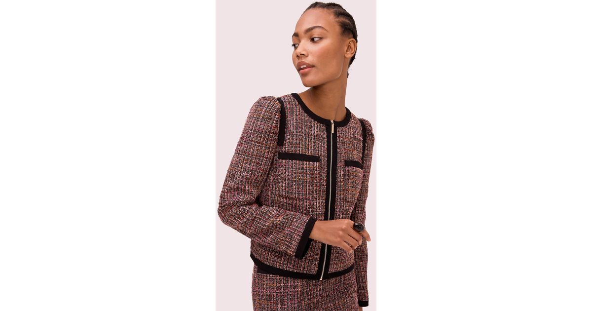 kate spade puff sleeve tweed dress