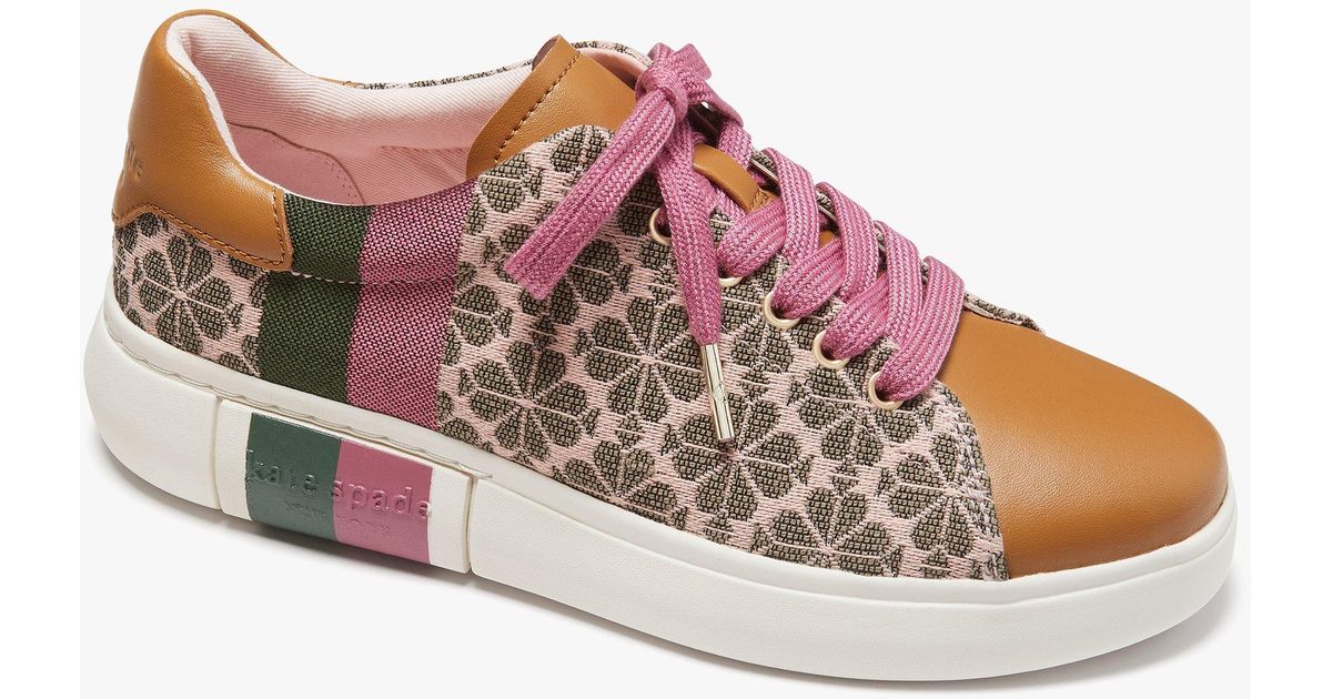 Kate Spade Spade Flower Jacquard Keswick Sneakers in Pink | Lyst