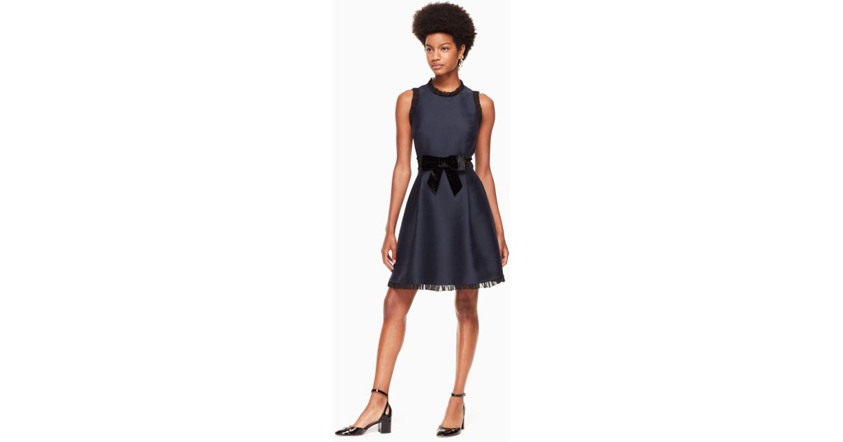 kate spade velvet bow fit and flare dress