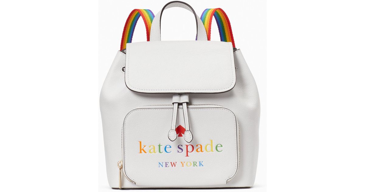 Kate Spade Darcy Flap Rainbow Backpack in White Lyst Canada