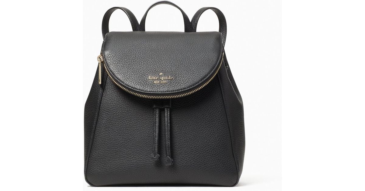 Kate Spade Leather Leila Medium Flap Backpack in Black Lyst
