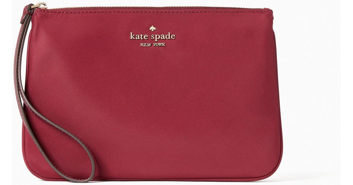 Kate Spade Synthetic Chelsea Medium Wristlet Pouch in Red Lyst